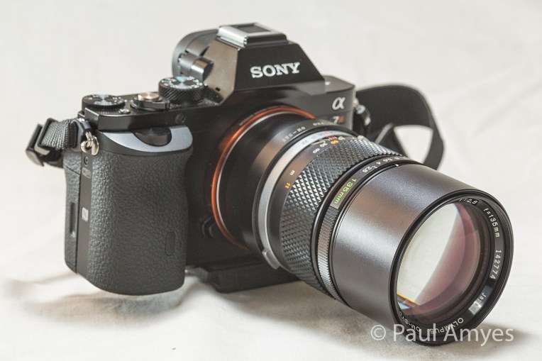 The Olympus OM Zuiko 135mm f2.8 mounted on a Sony A7r using a Fotodiox adapter.