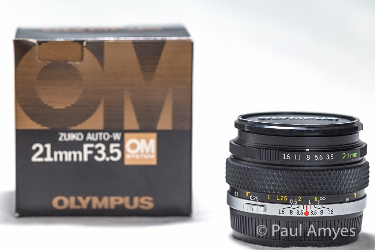 Olympus OM Zuiko 21mm f3.5 lens