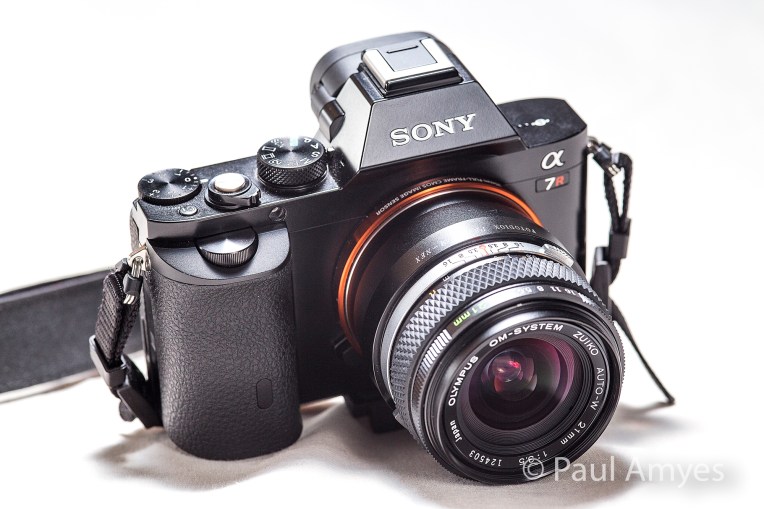The Fotodiox OM to Nex adapter is bigger than the OM Zuiko 21mm f3.5 lens.