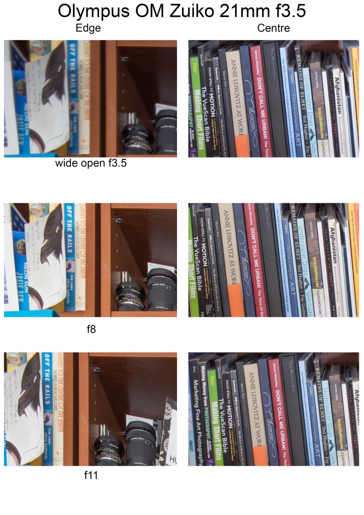 All images are SOOC with no sharpening or optical corrections. The sections are 100% views from the centre and top left corner of the image. This can be viewed larger by clicking on the image.
